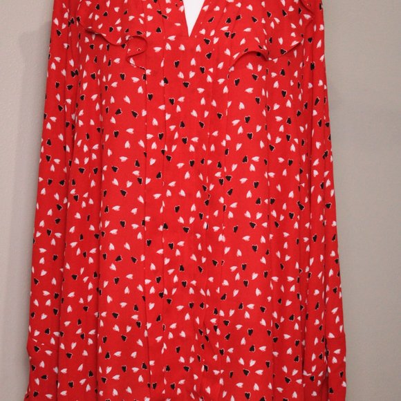 Liz Claiborne Women’s Popover Long Sleeve Tiny Hearts Print Size 3X - Picture 3 of 12